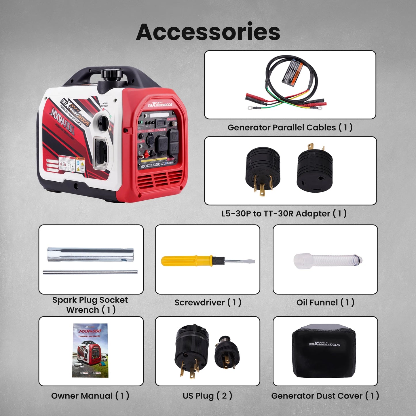 MXR 4000W Inverter Generator Gas Powered RV Camping