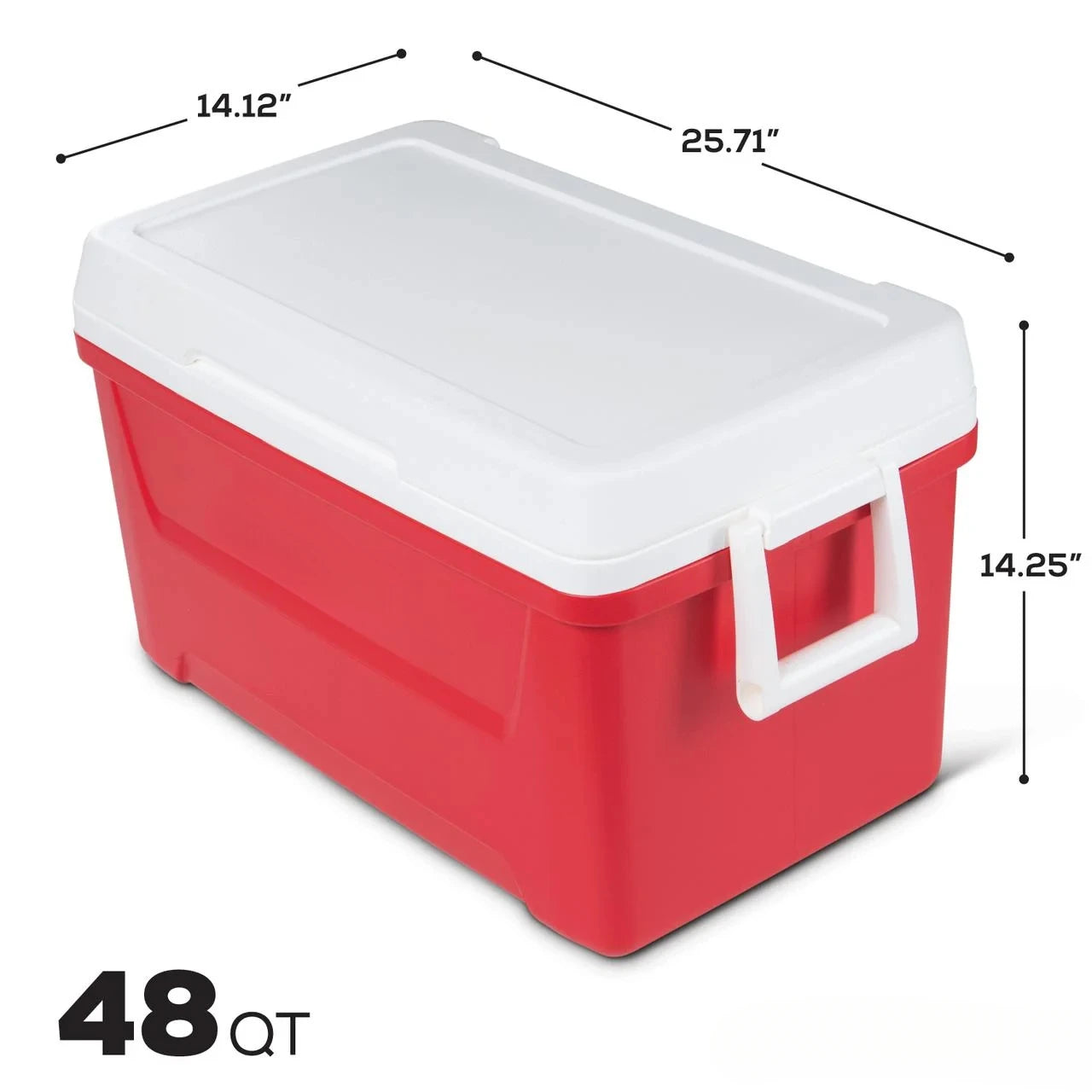 48-Quart Outdoor Picnic Camping Cooler Red Portable Easy Clean