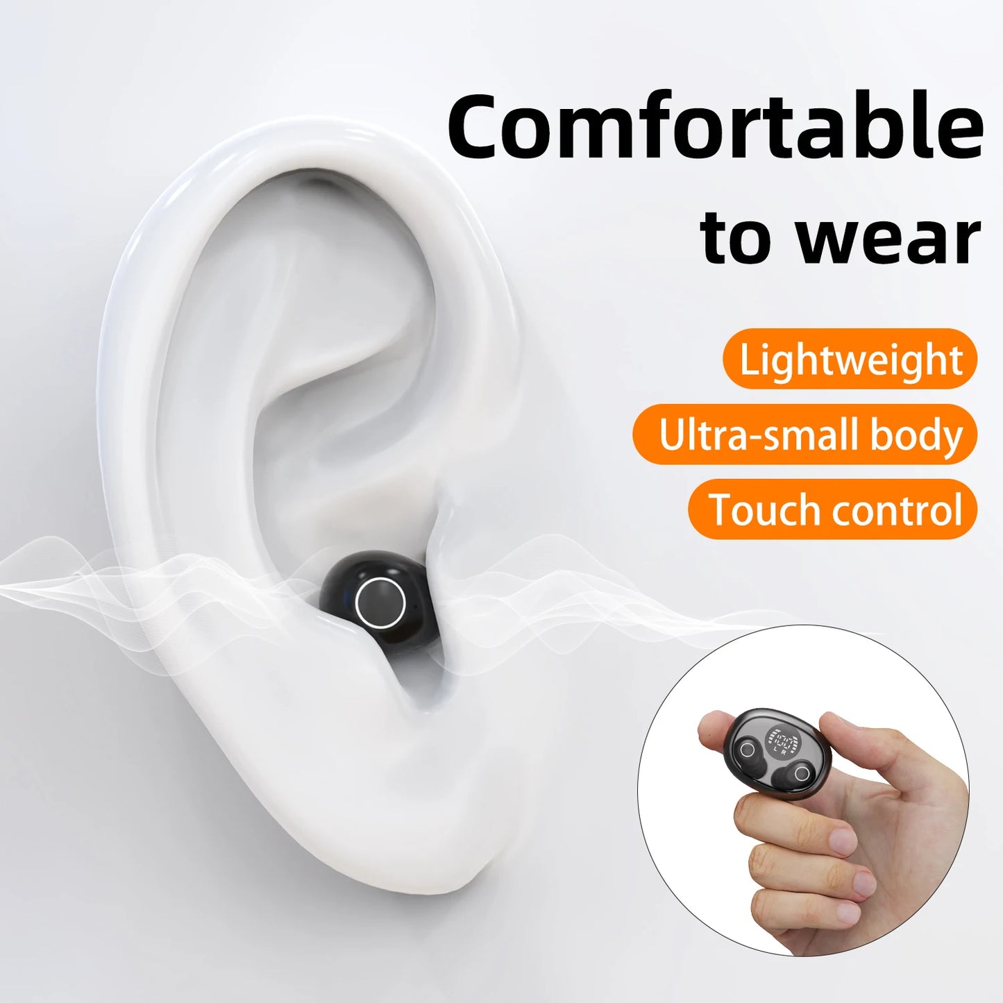 Sleep Hidden Headphones Wireless Invisible Earbuds for Sleeping