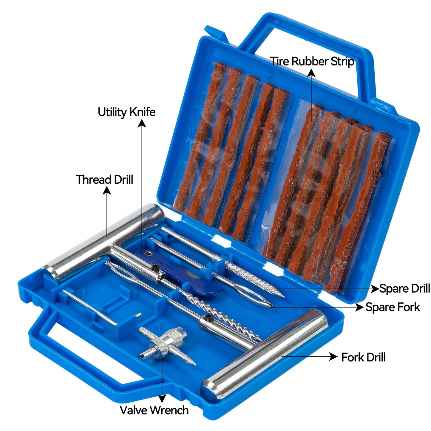 Portable Car Tire Repair Kit 23Pcs Easy Tyre Puncture Tool
