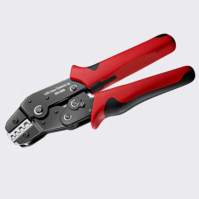 Ratcheting Crimping Tool Set for Dupont JST MOLEX Open Barrel Dupont Molex JST TE Terminals and EPC PCIE SATA Pins SN-58B
