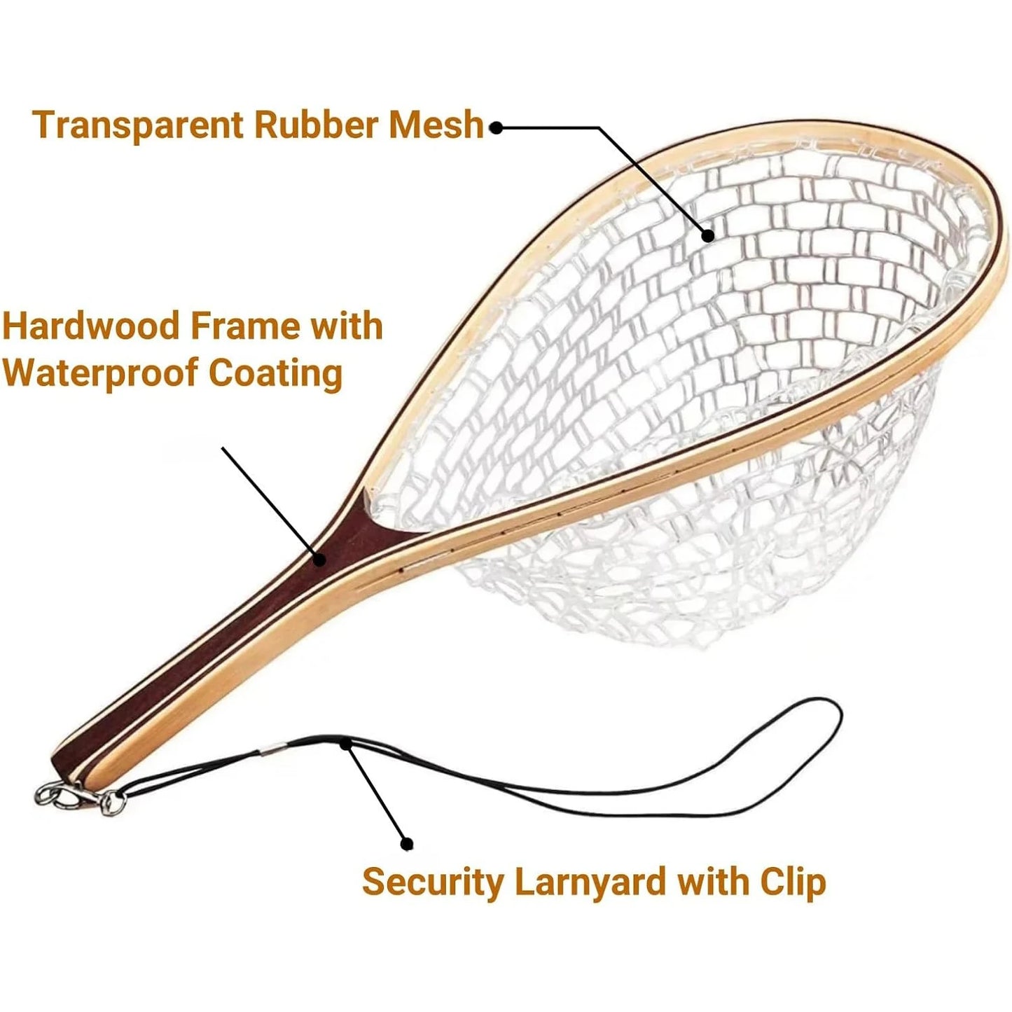 Fly Fishing Net Soft Mesh Trout Net With Handle For Anglers