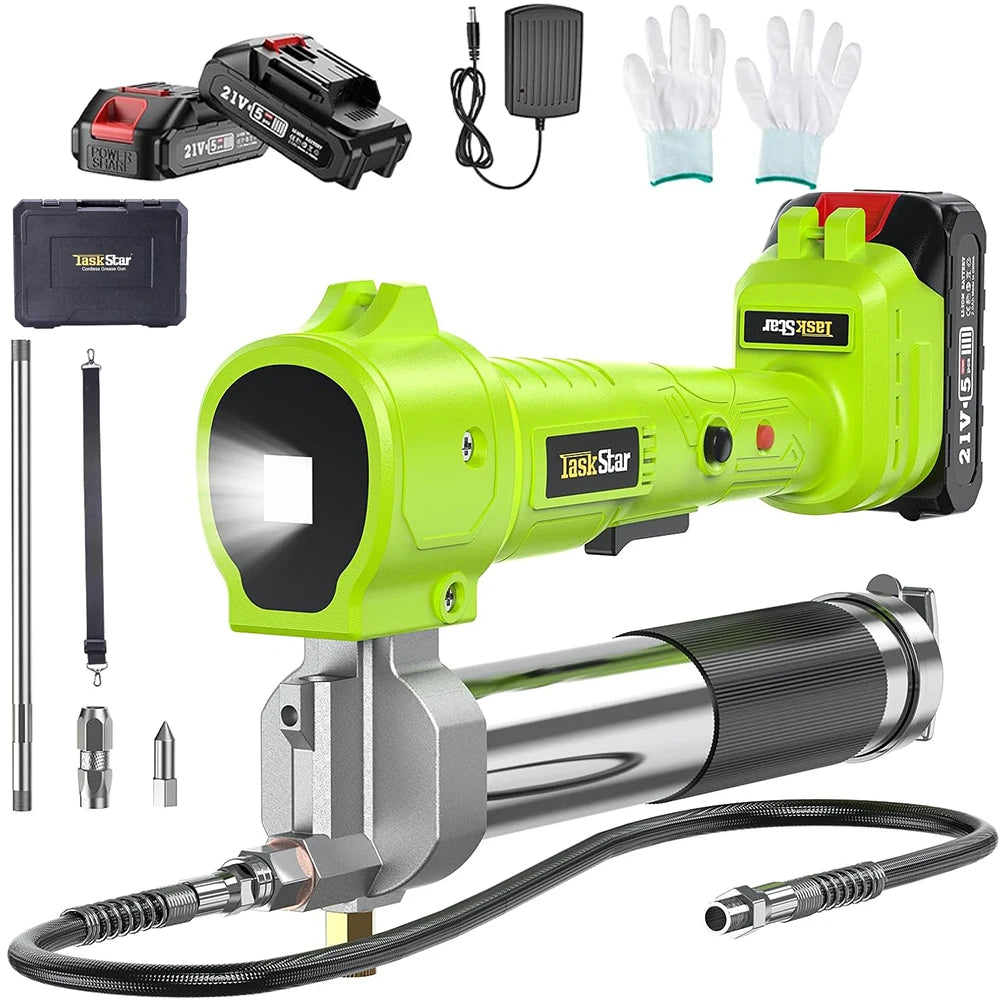 Taskstar 10000 PSI Cordless Electric Grease Gun Kit 1m Hose