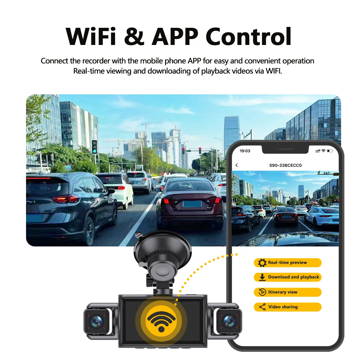 Dash Cam 4 Channel Wifi Video Recorder 360 Degree Car Recording Camera Night Vision 24 Hour Parking Monitor Black Box Car Accessories