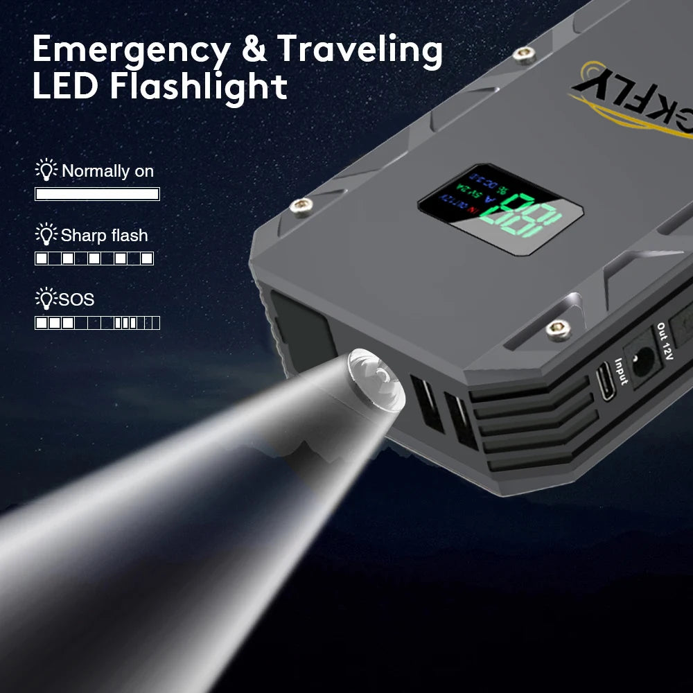 GKFLY 4000A Jump Starter Power Bank 12V Car Booster