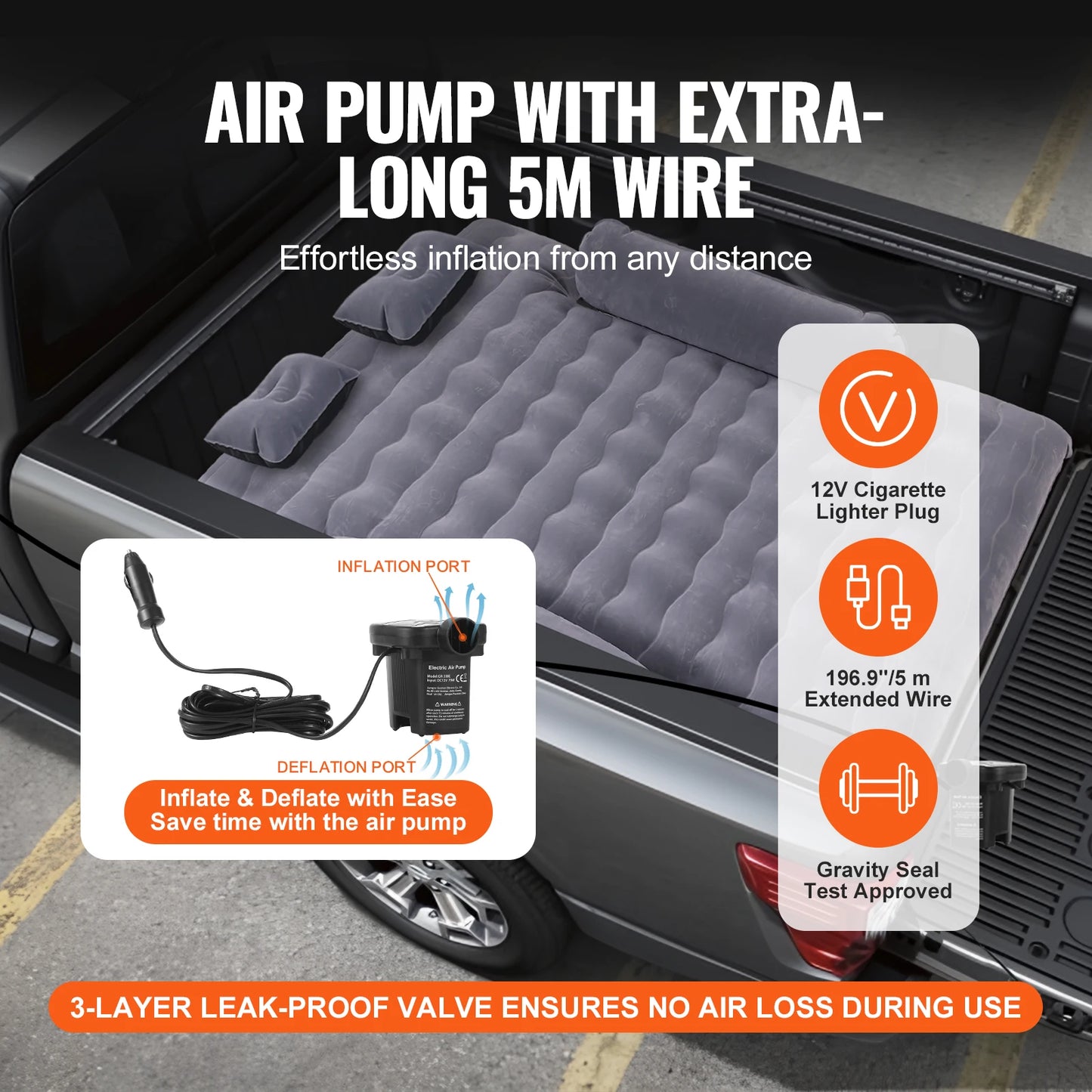 SucceBuy Truck Bed Air Mattress For 6-6.5 Ft Full Size Beds