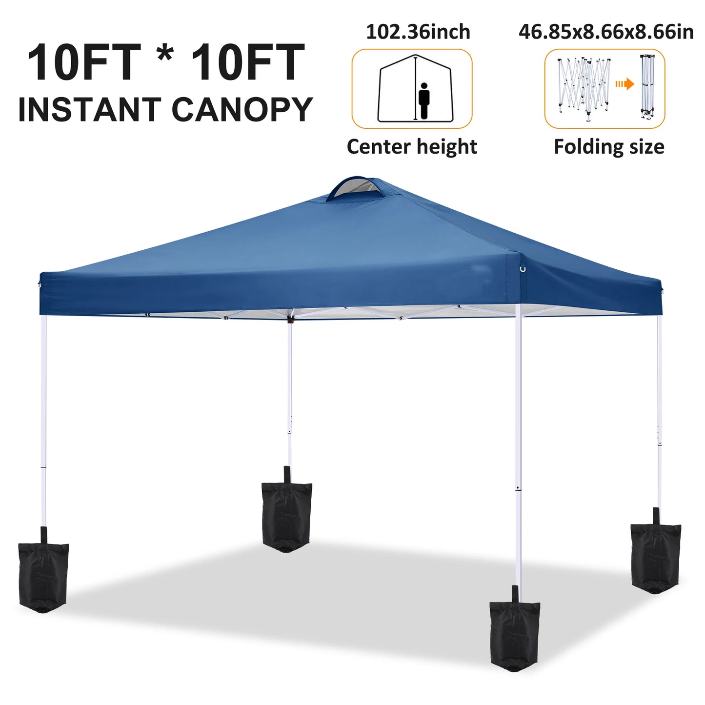 10x10 EZ Pop Up Canopy Tent with 4 Sidewalls Waterproof Outdoor Gazebo with Air Vent UPF 50 Plus Sun Shade for Party Includes 4 Sandbags