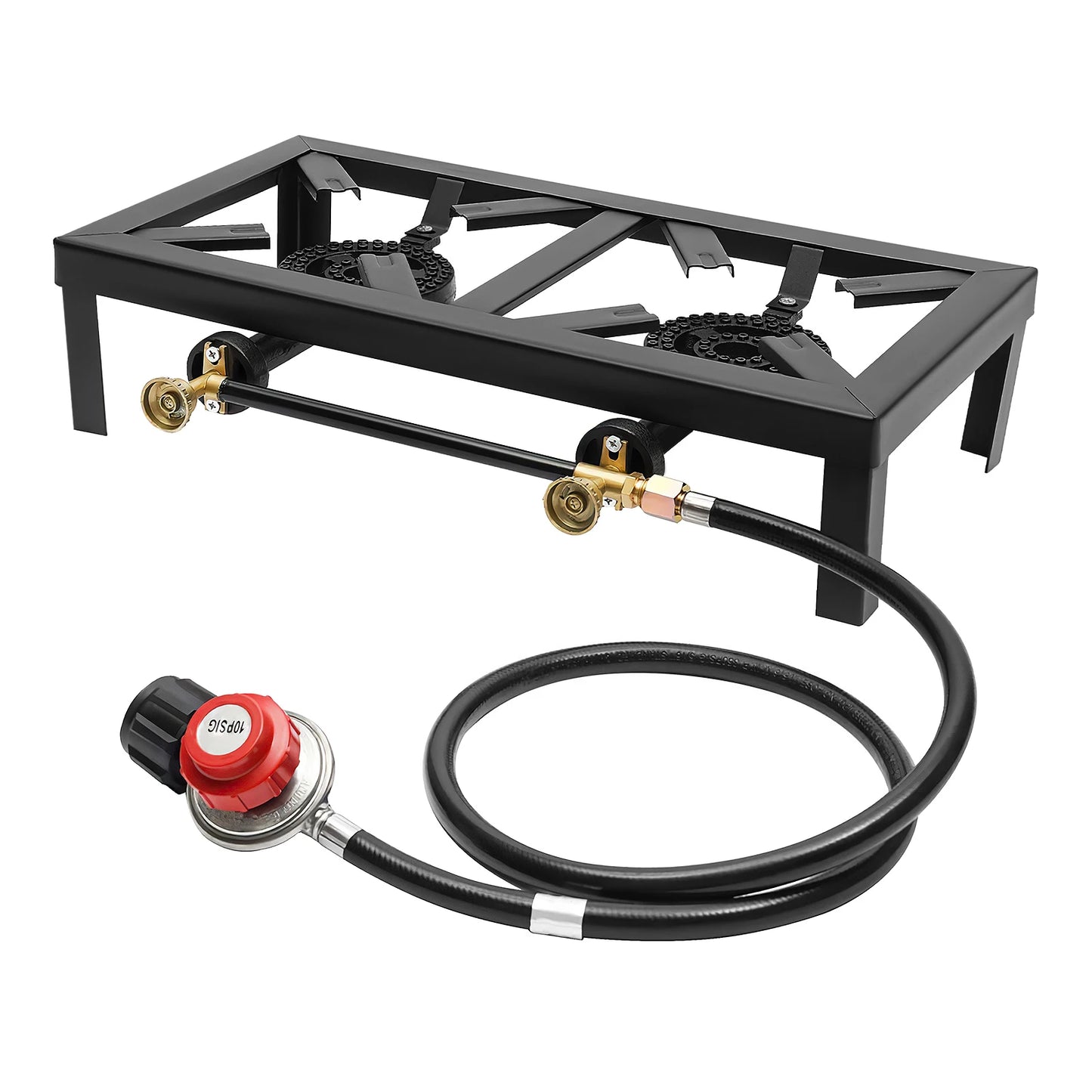 8000W Portable Camping Gas Stove Two Burner With Hose