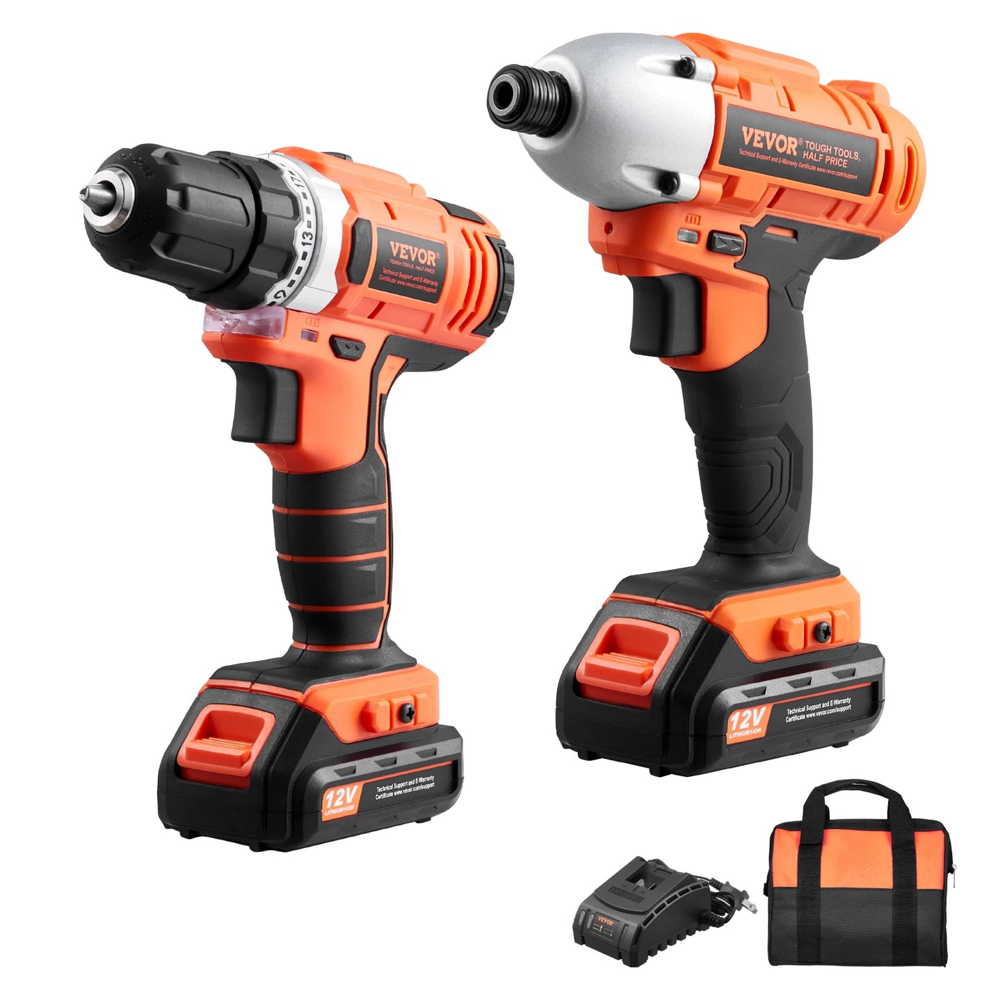 SucceBuy Cordless 2 Tool Power Drill And Impact Driver Kit