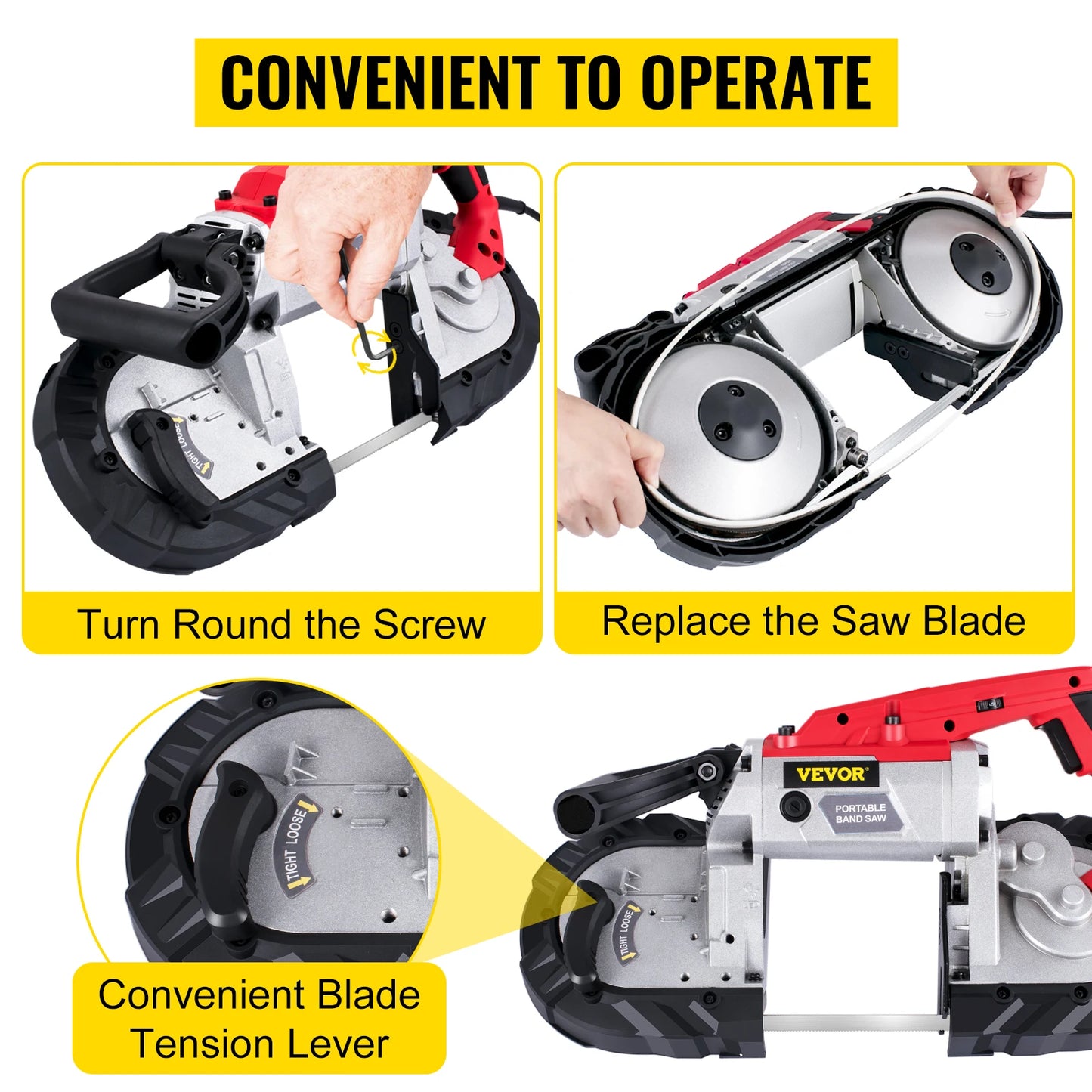 SucceBuy Portable Band Saw 5 Inch Cordless 10 Amp Motor