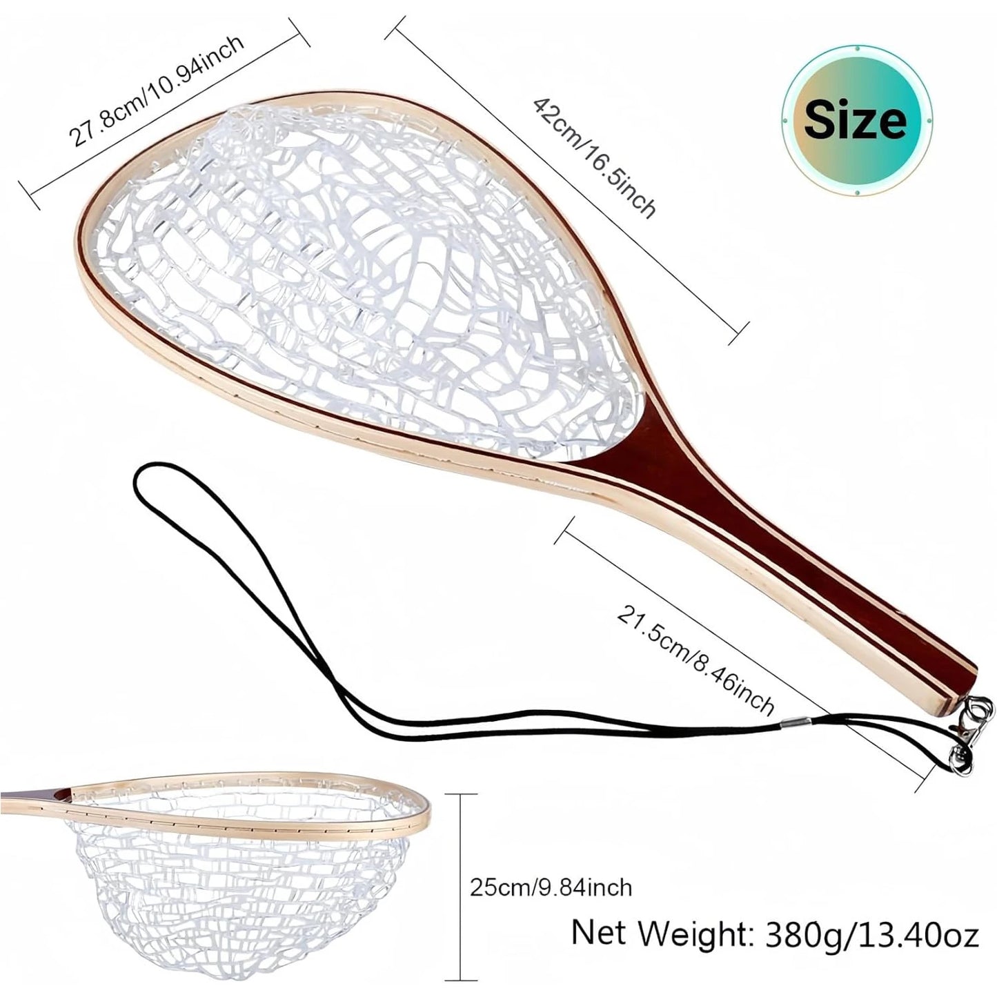 Fly Fishing Net Soft Mesh Trout Net With Handle For Anglers
