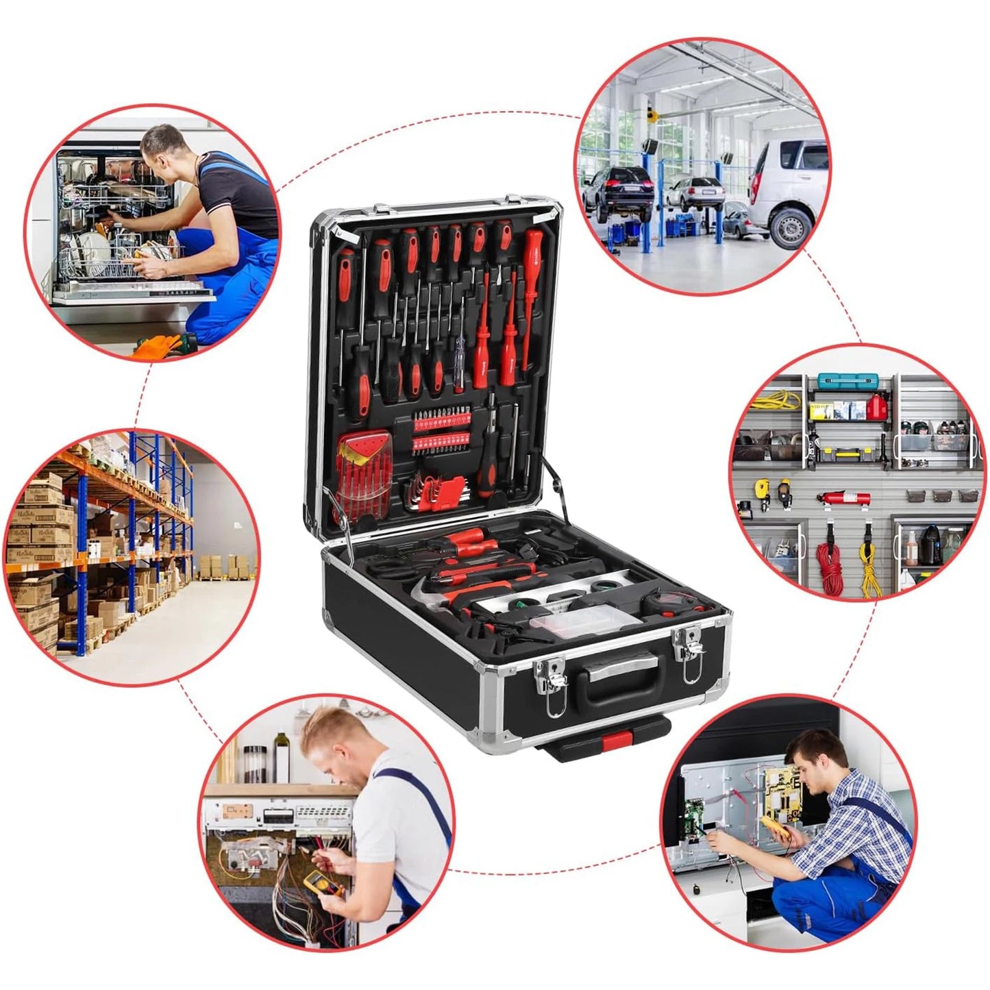 800 Piece Mechanic Tool Set With Rolling Box For Home DIY