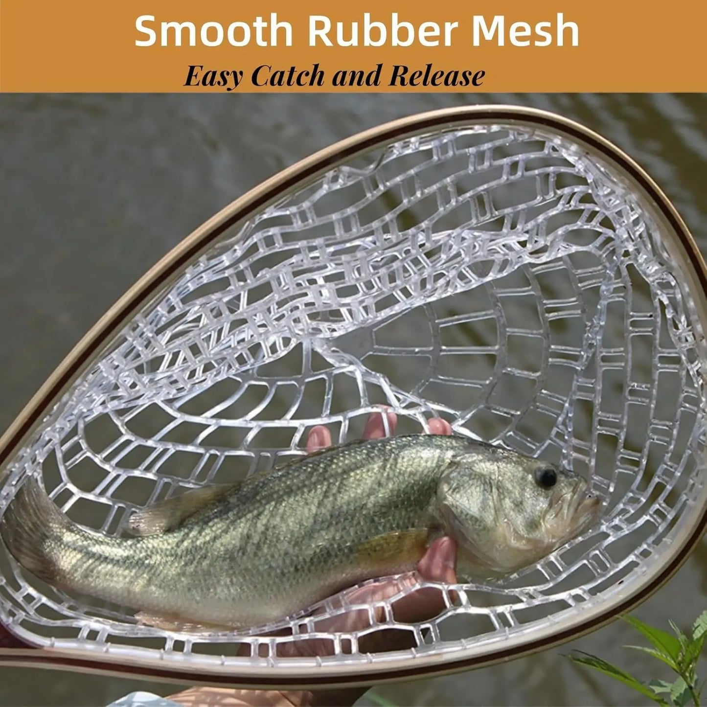 Fly Fishing Net Soft Mesh Trout Net With Handle For Anglers