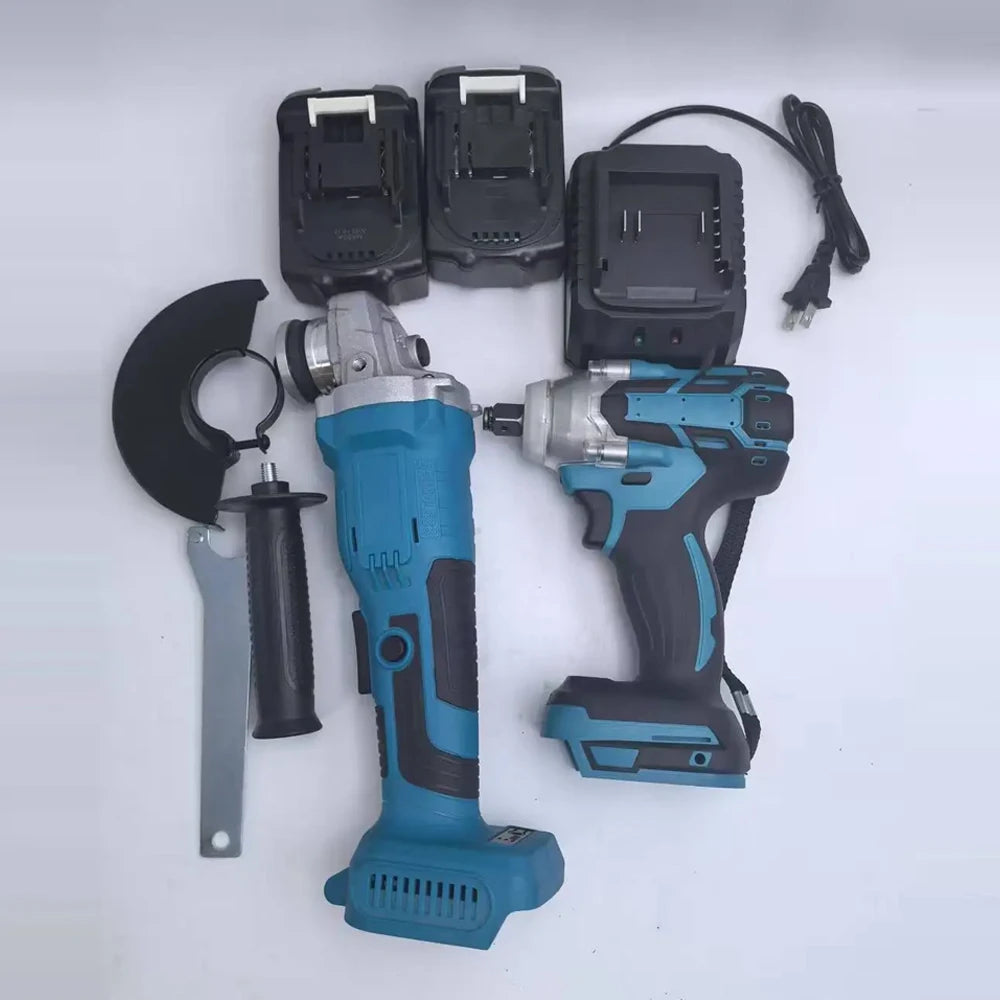 Brushless 125mm Angle Grinder Impact Wrench 18V Kit