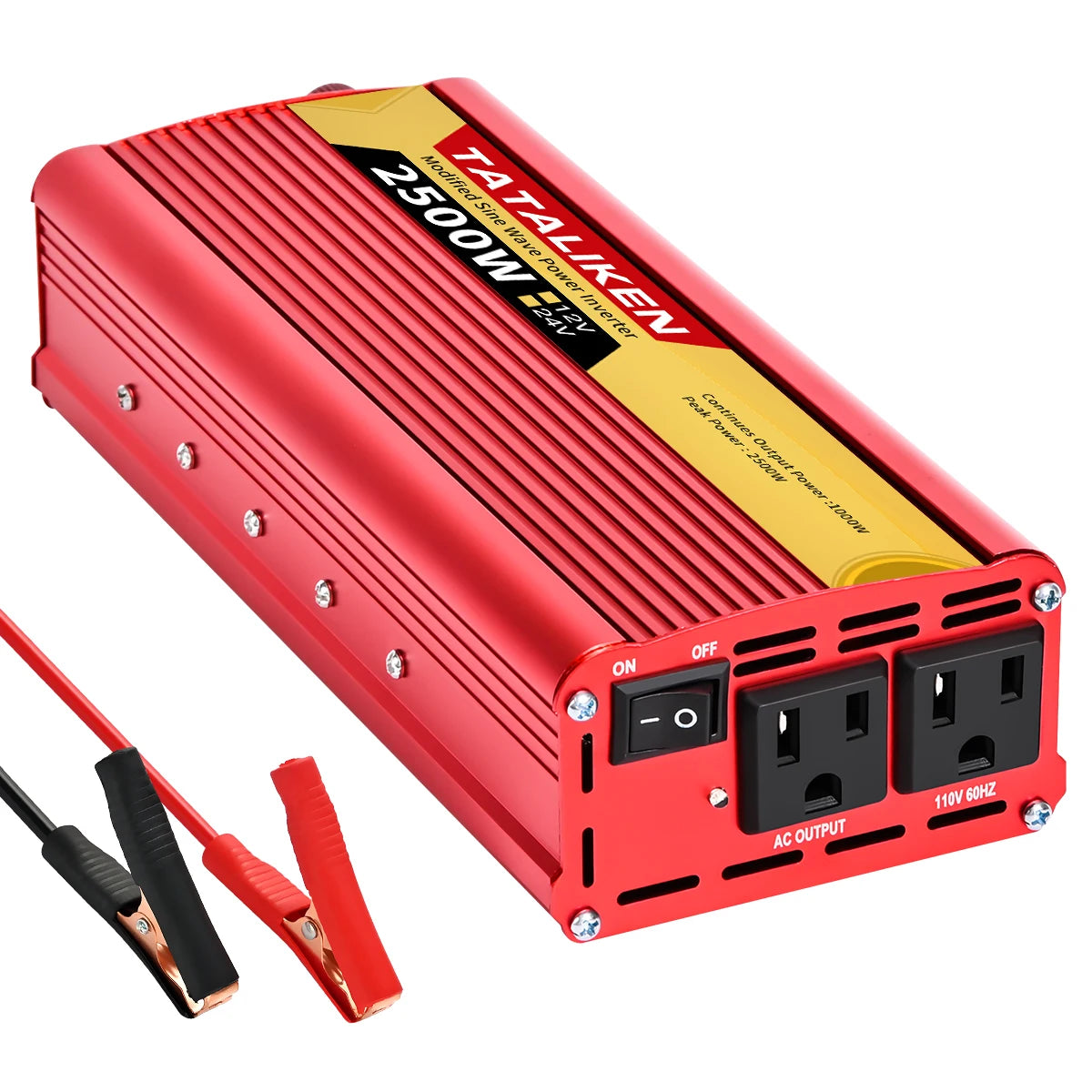 US Socket Inverters 12V 60HZ 110V 600W 1500W 2000W 2500W Portable Vehicle-Mounted Frequency Converter