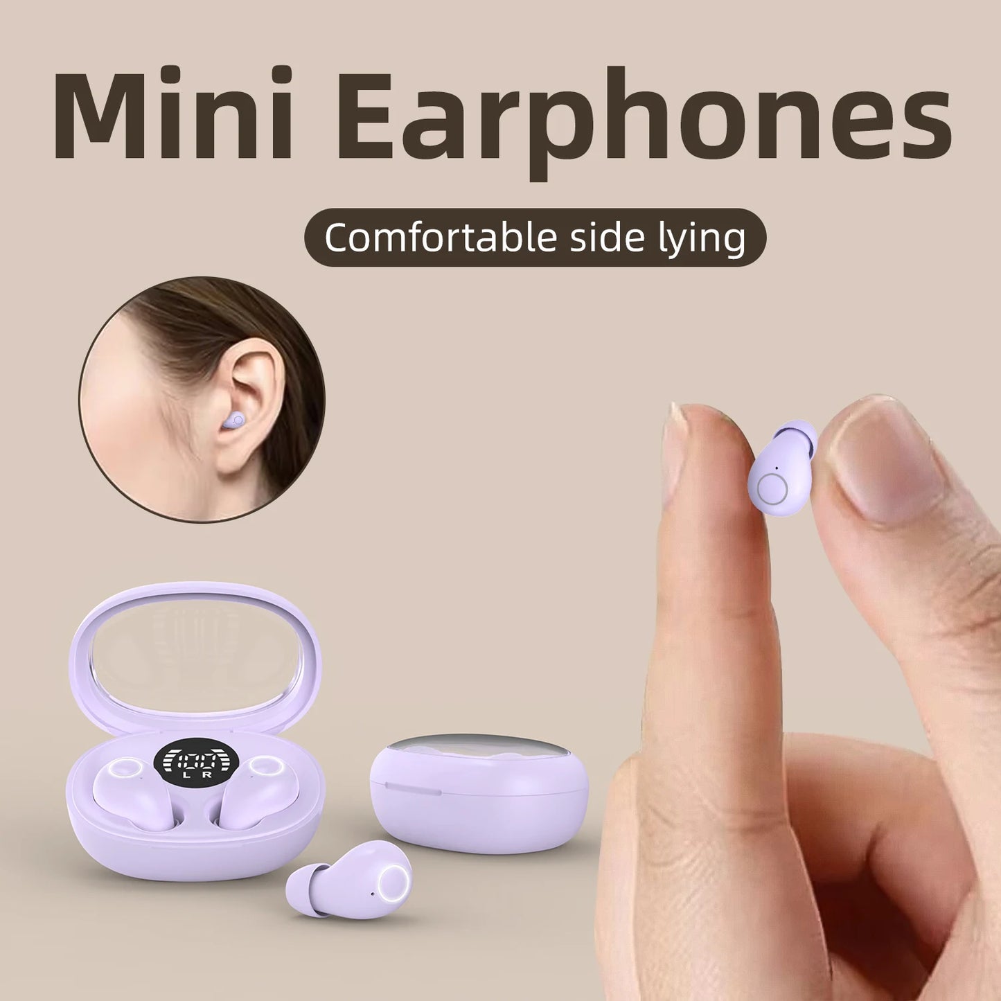 Sleep Hidden Headphones Wireless Invisible Earbuds for Sleeping