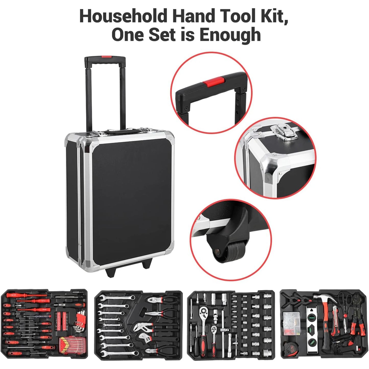 800 Piece Mechanic Tool Set With Rolling Box For Home DIY