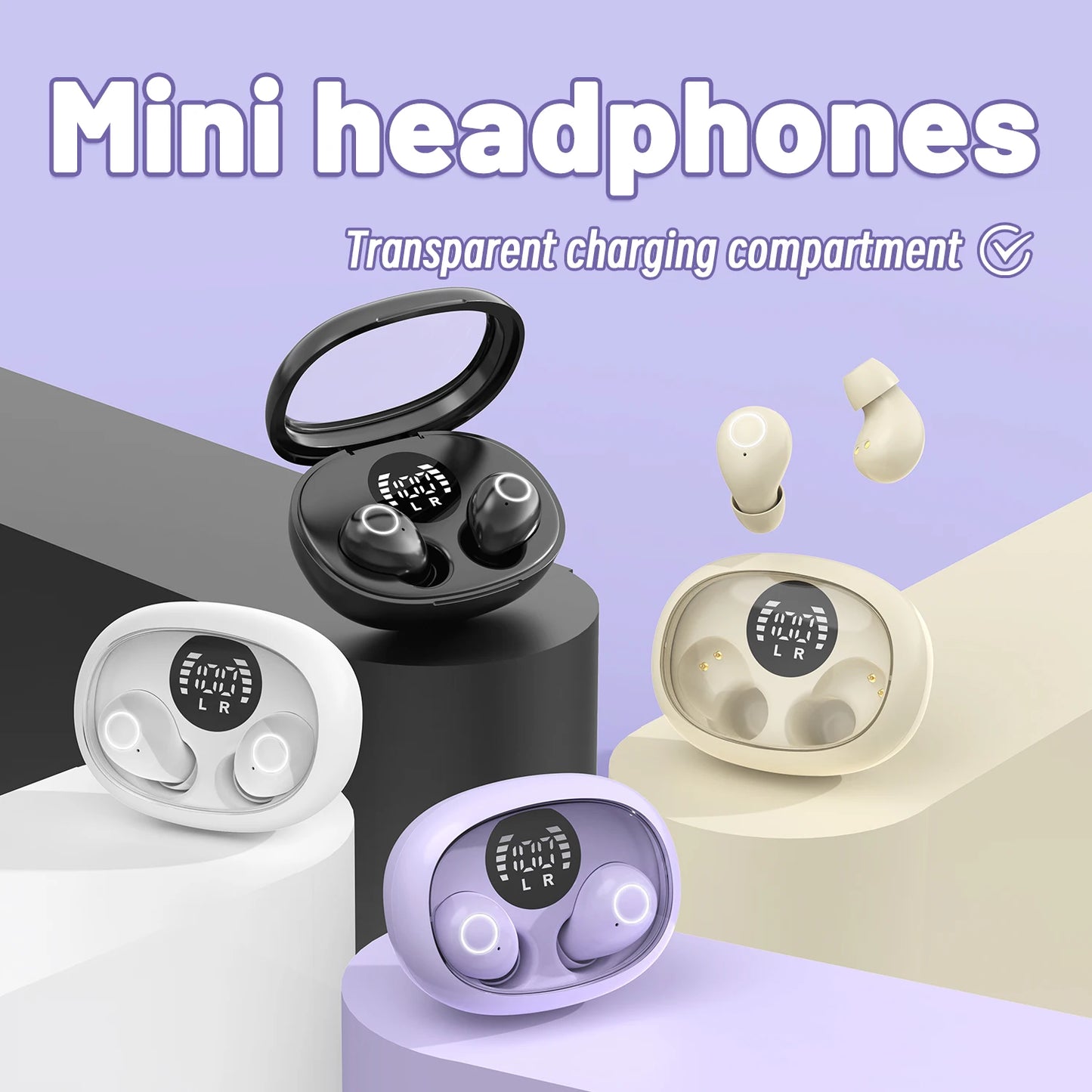 Sleep Hidden Headphones Wireless Invisible Earbuds for Sleeping