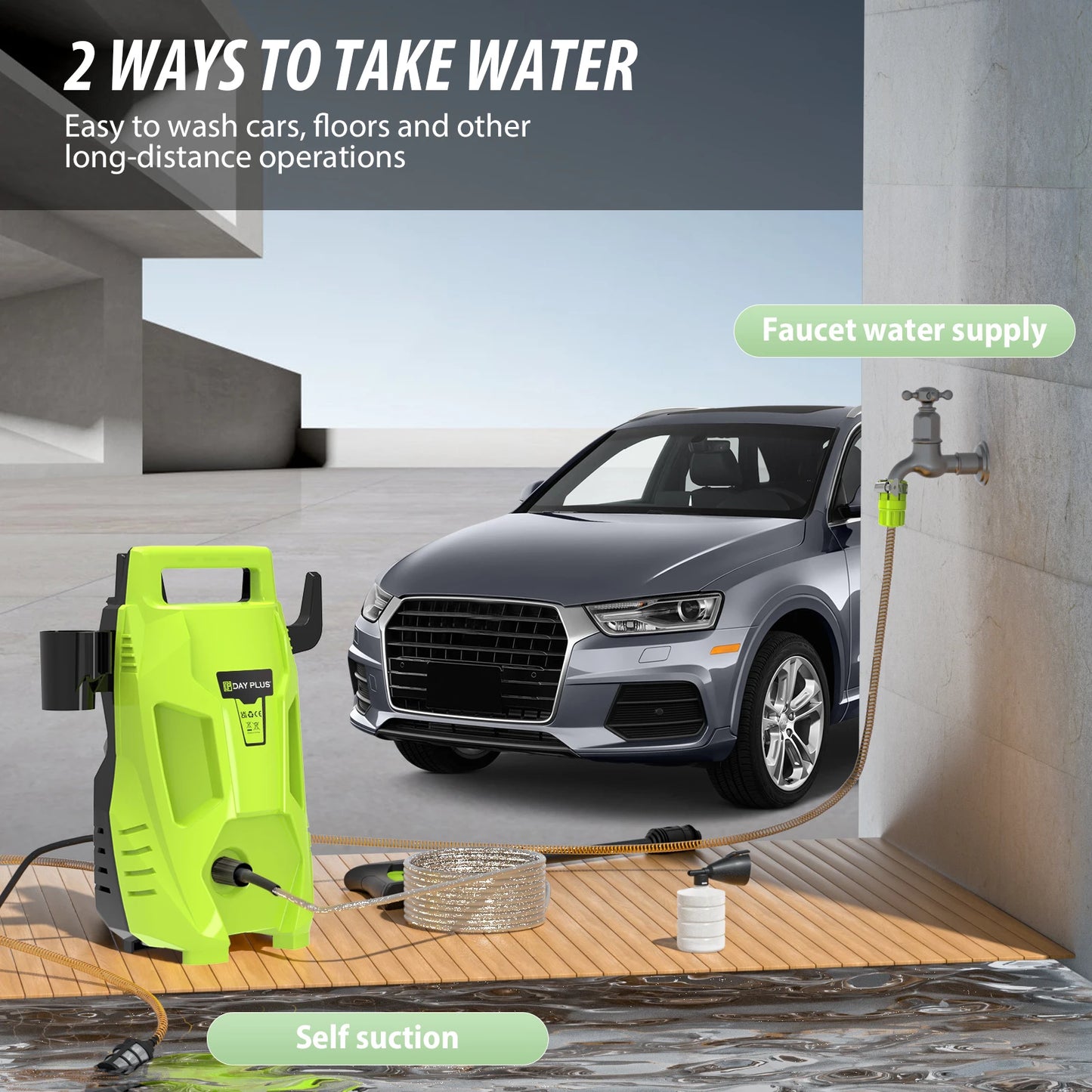 High Pressure Washer Cleaner 1.32 GPM Multi In 1 Jet Nozzle Portable Electric Jet Washer for Cars Garden Home Patio Power Tool