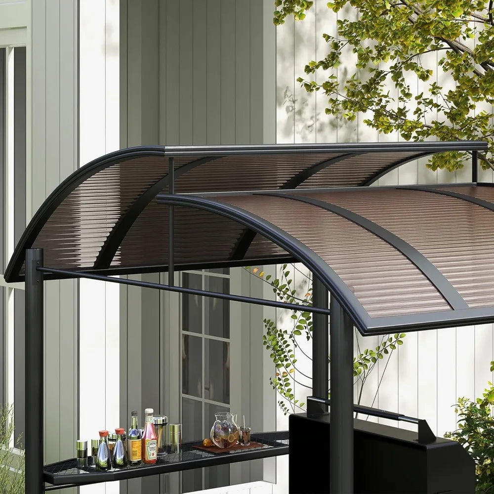 Outsunny 8x5 Grill Gazebo With Vented Polycarbonate Roof