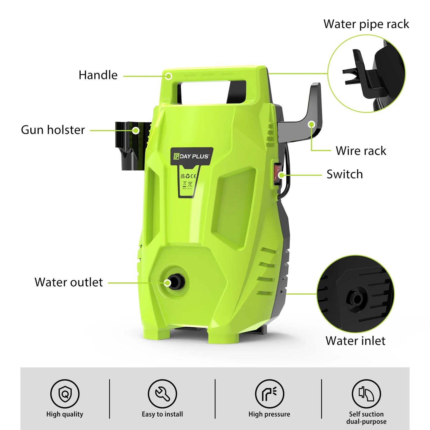 DayPlus 200 Bar Pressure Washer 3000W Portable 3 In 1