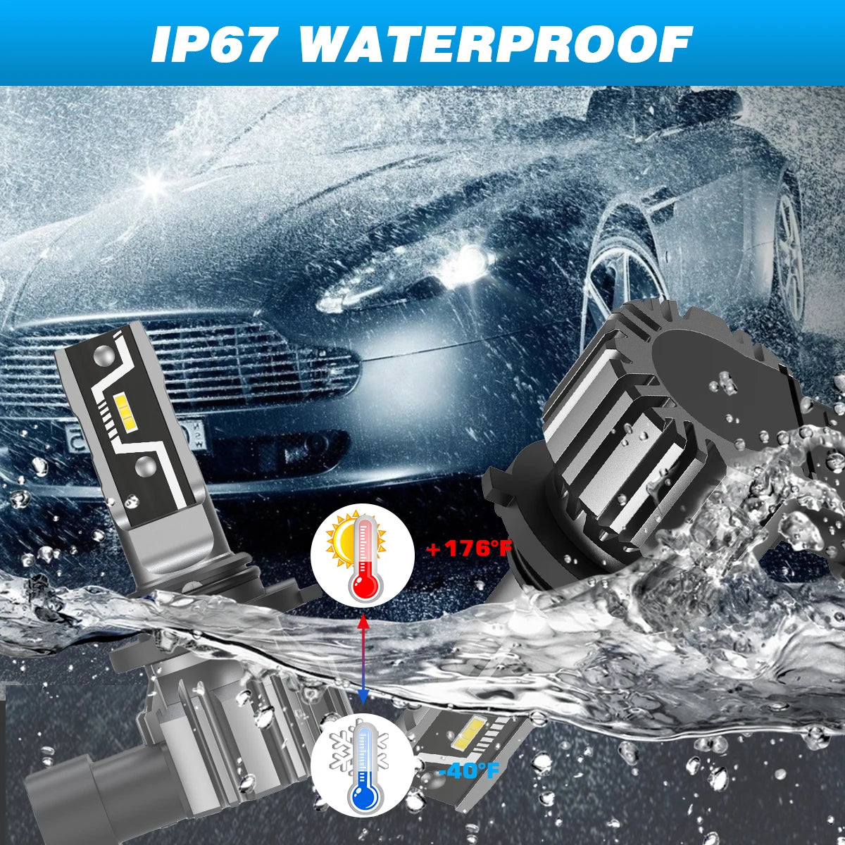 NOVSIGHT LED Headlight Bulbs 50W 10000LM 9005 H11 6500K