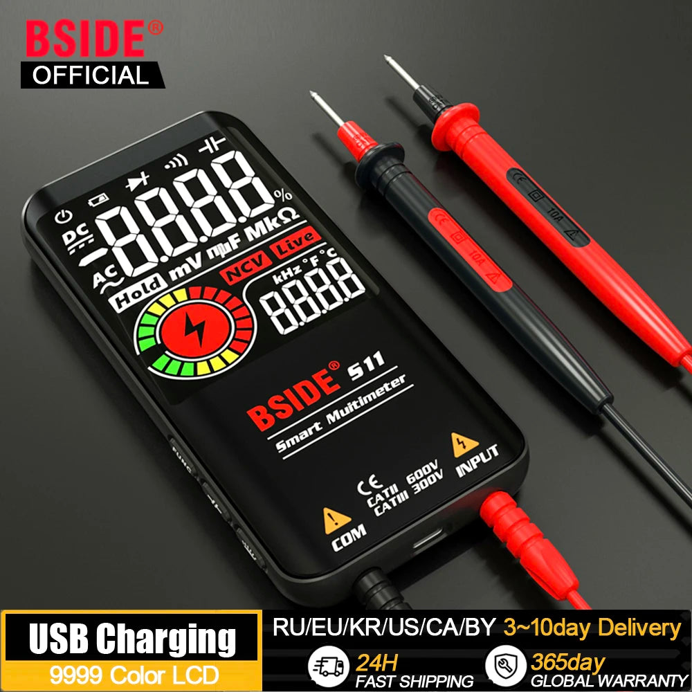 BSIDE Smart Digital Multimeter EMF Tester 0 To 620V USB