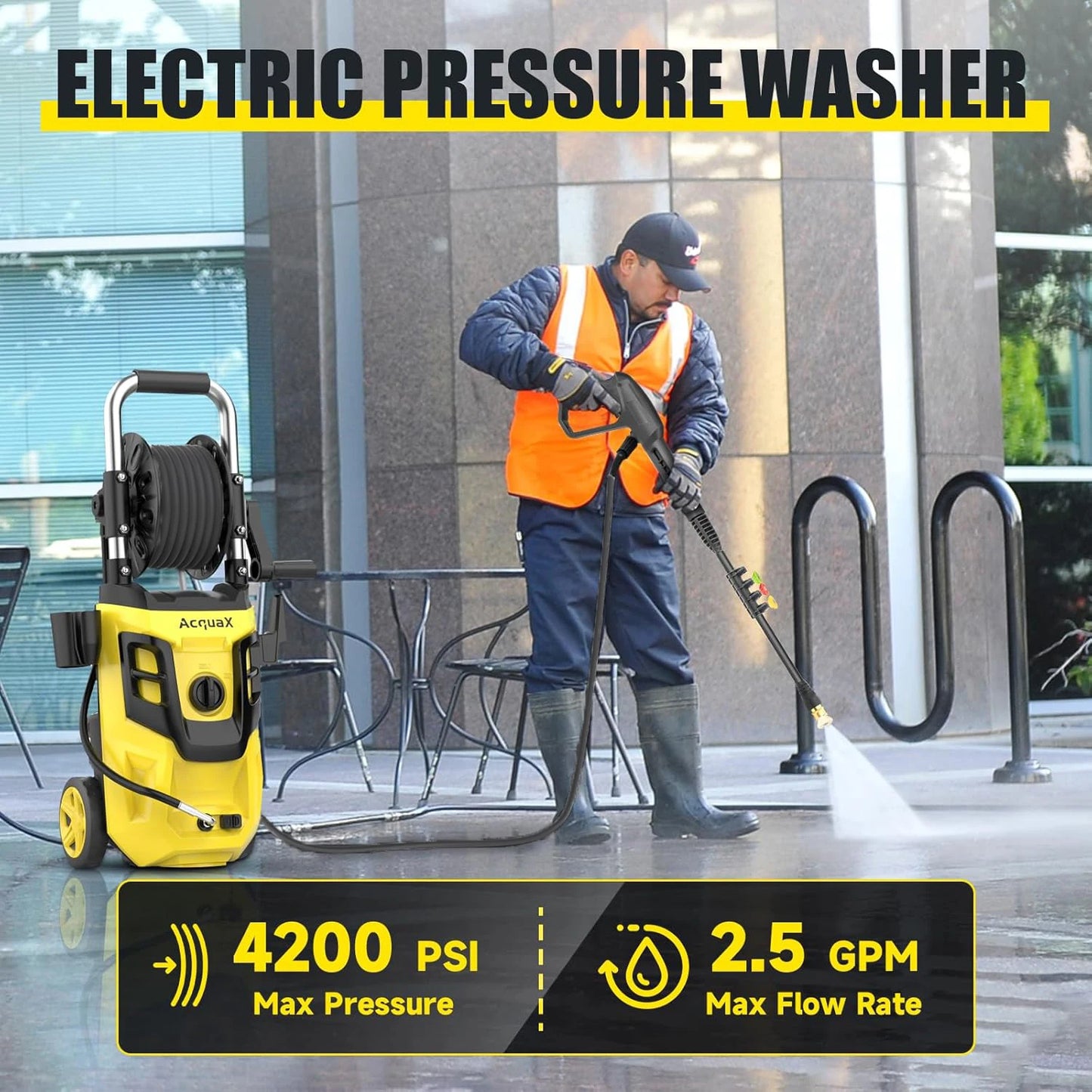 Electric High Pressure Washer 1800W 4200 PSI Mini Car Wash