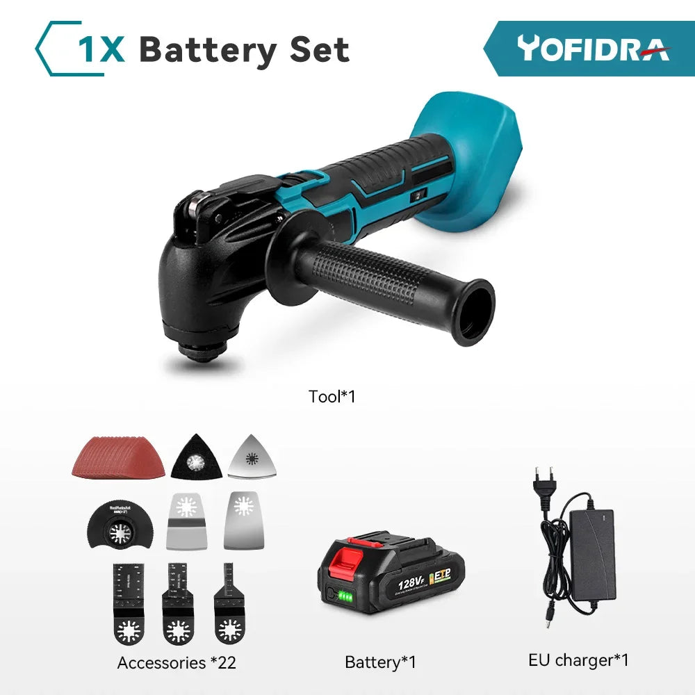 Cordless Oscillating Multitool 6 Gear Woodworking Cutter Set