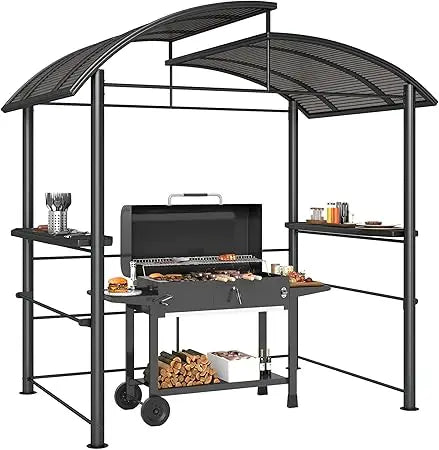 Outsunny 8x5 Grill Gazebo With Vented Polycarbonate Roof