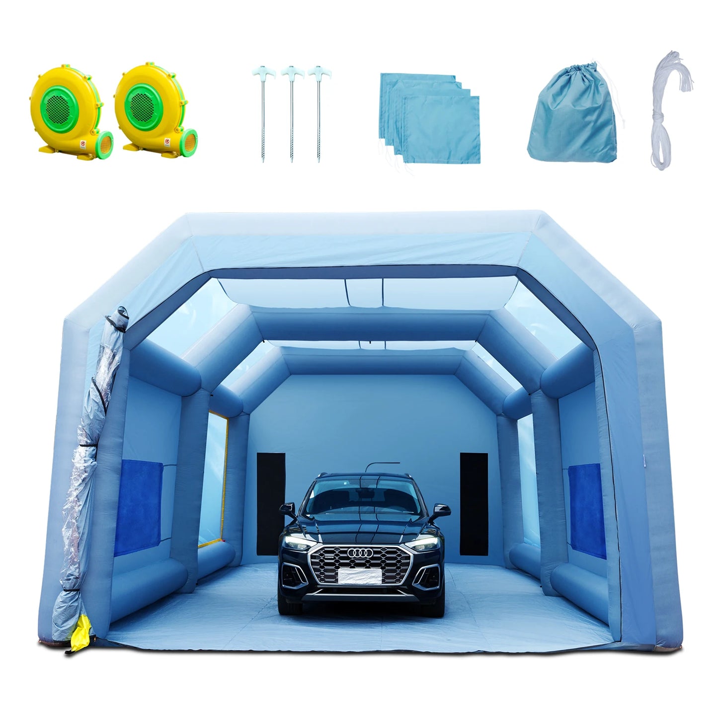 SucceBuy Inflatable Paint Booth with Blowers Powerful Spray Tent and Air Filter System
