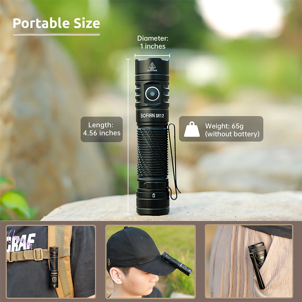 Sofirn SR12 EDC Flashlight 1450LM USB C Rechargeable Torch