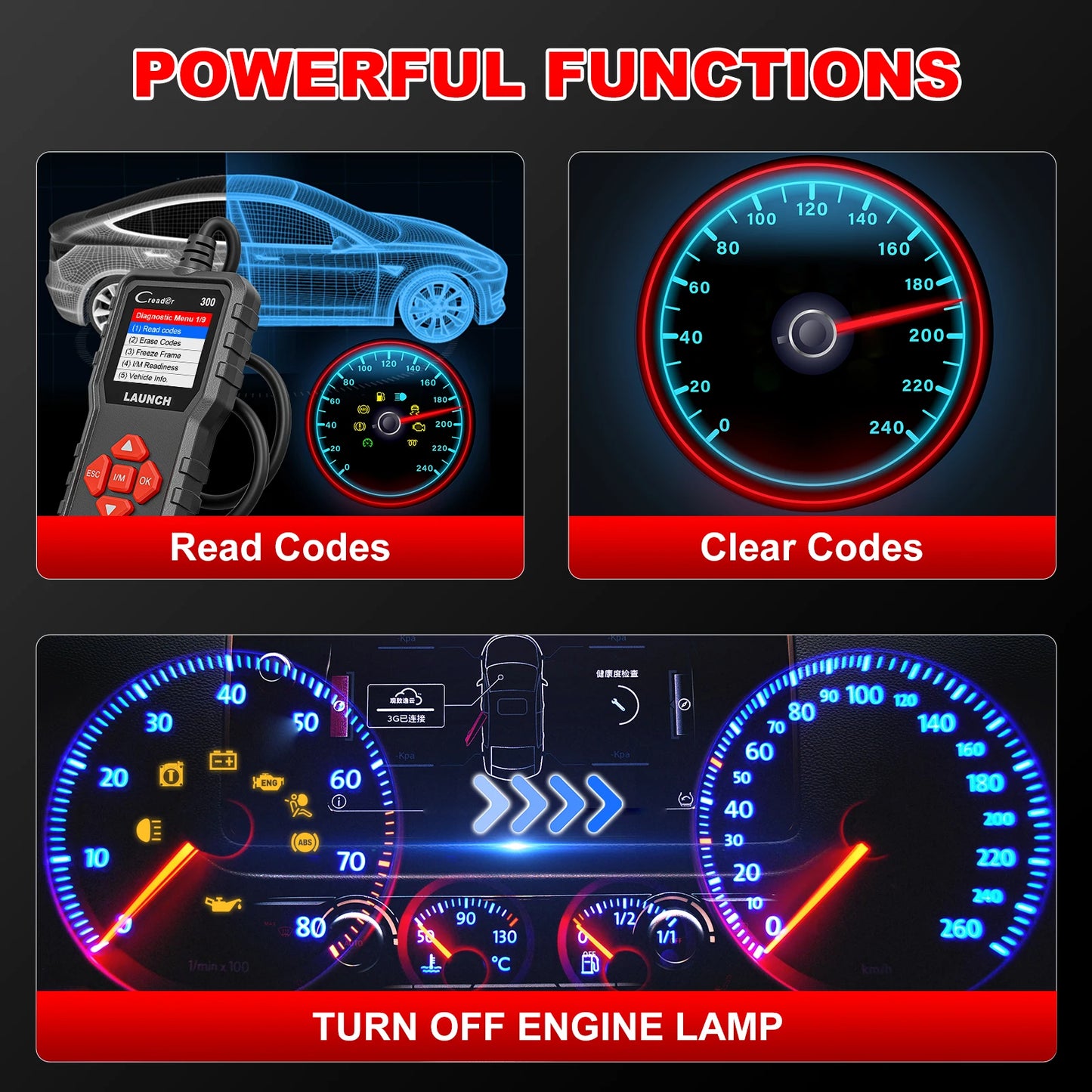 Launch X431 CR300 OBD2 Scanner Code Reader Lifetime Update