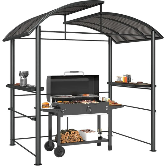 Outsunny 8x5 Grill Gazebo With Vented Polycarbonate Roof