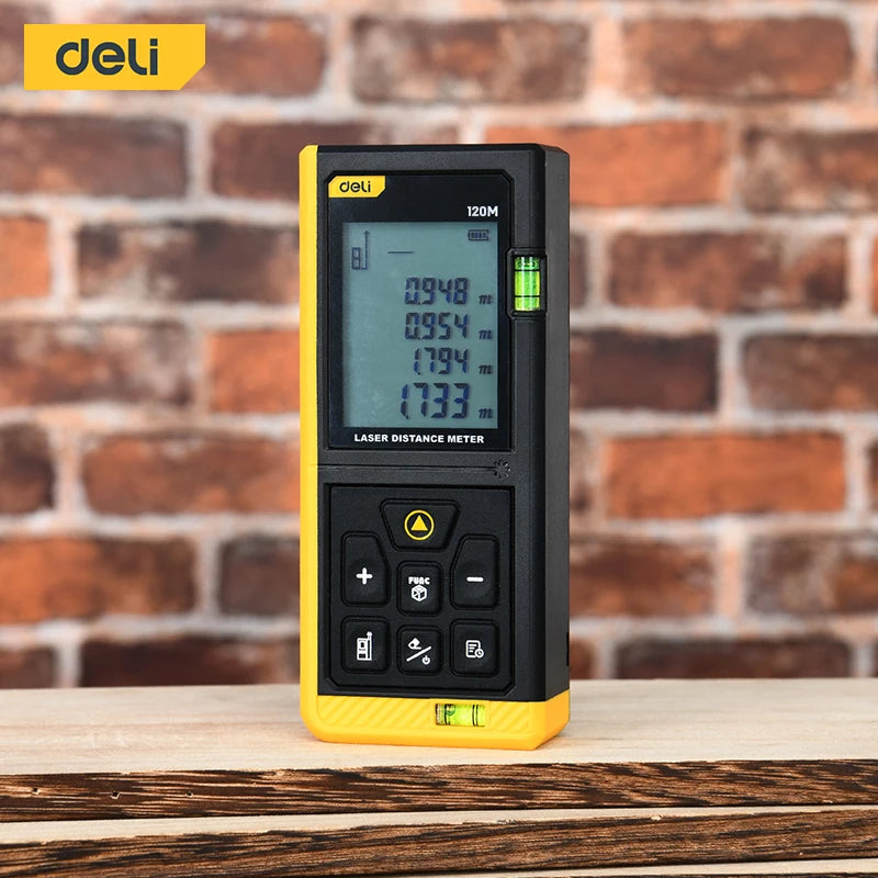 Deli Laser Distance Measure 120m Range 30 Data Memory