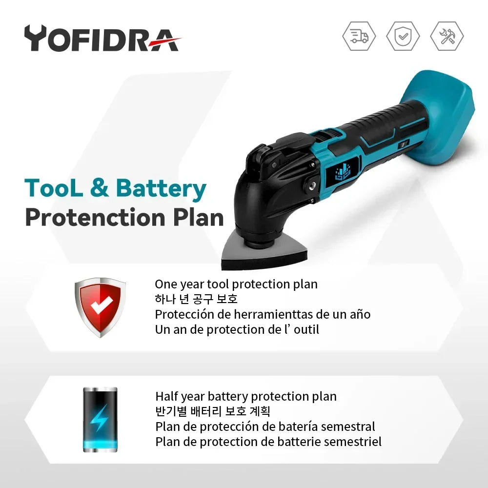 Cordless Oscillating Multitool 6 Gear Woodworking Cutter Set