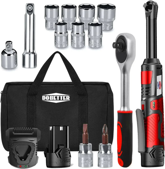 Electric Cordless 3/8 Inch Ratchet Set 55 Nm With 7 Sockets