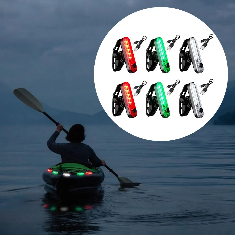 Led Boat Navigation Light Type C Charging 4 Modes Lamp