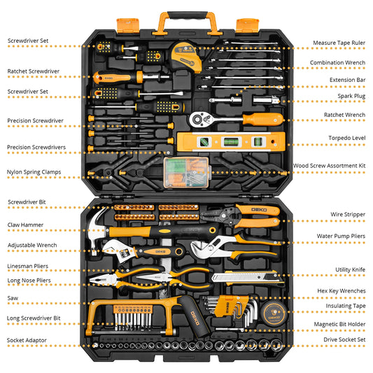 DEKO 228Pcs Socket Wrench Auto Repair Tool Set Case