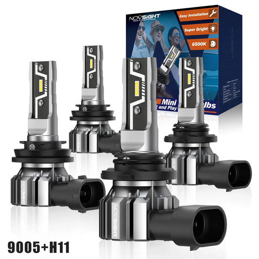 NOVSIGHT LED Headlight Bulbs 50W 10000LM 9005 H11 6500K