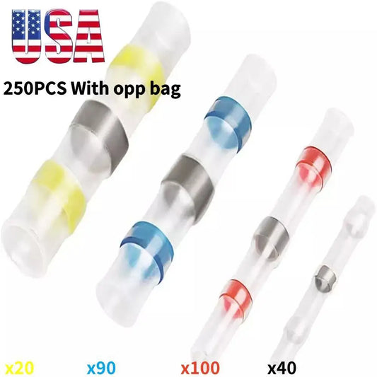 Heat Shrink Solder Seal Sleeve Terminals 250Pcs Connectors