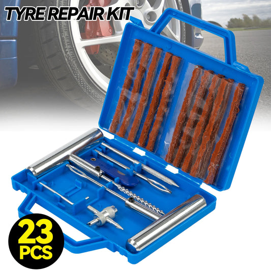 Portable Car Tire Repair Kit 23Pcs Easy Tyre Puncture Tool