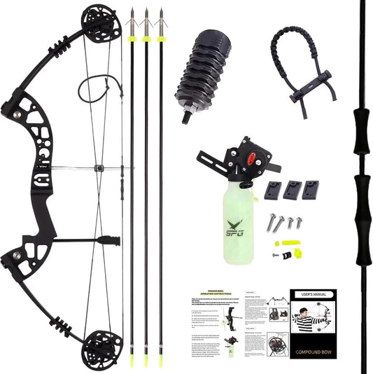 Archery Bowfishing Kit 30 60 Lbs Compound Bow With Gear