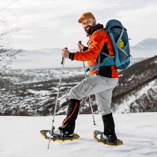 21 Inch Snowshoes and Adjustable Trekking Poles for Men Women