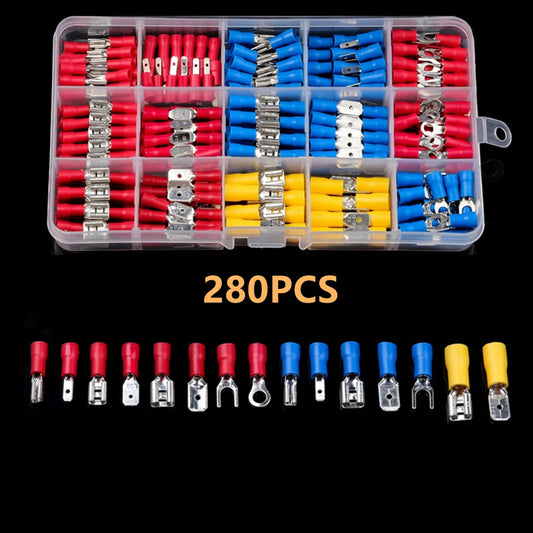 Insulated Cable Connector 280 Pcs Ring Spade Fork Terminals