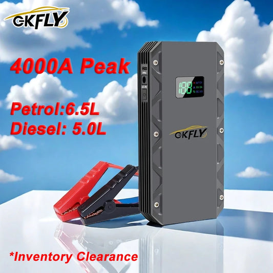 GKFLY 4000A Jump Starter Power Bank 12V Car Booster