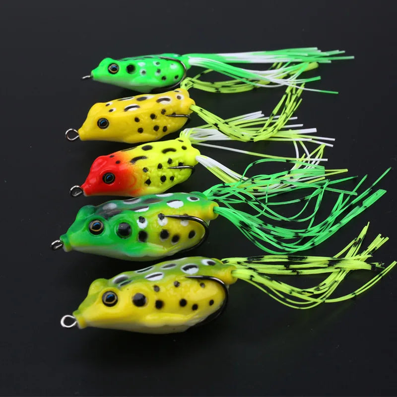 5 Piece Frog Shaped Lure Kit With Storage Box Freshwater