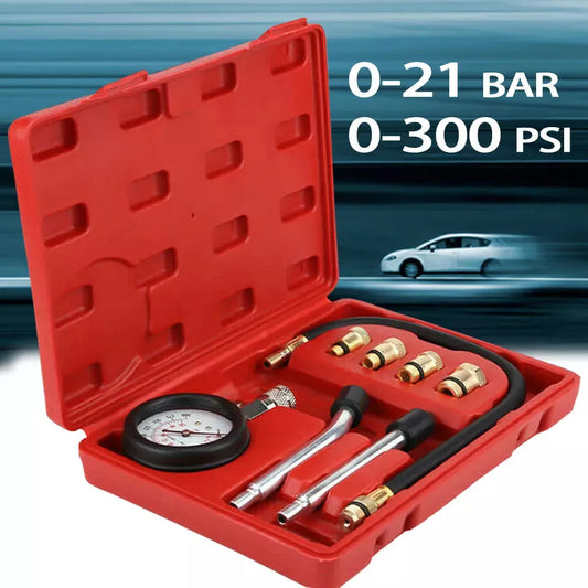 Petrol Engine Cylinder Compression Tester Kit 0-300PSI Gauge