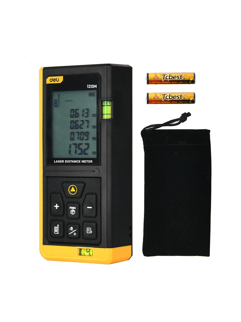 Deli Laser Distance Measure 120m Range 30 Data Memory