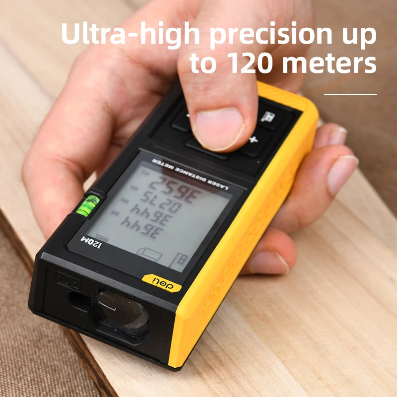 Deli Laser Distance Measure 120m Range 30 Data Memory